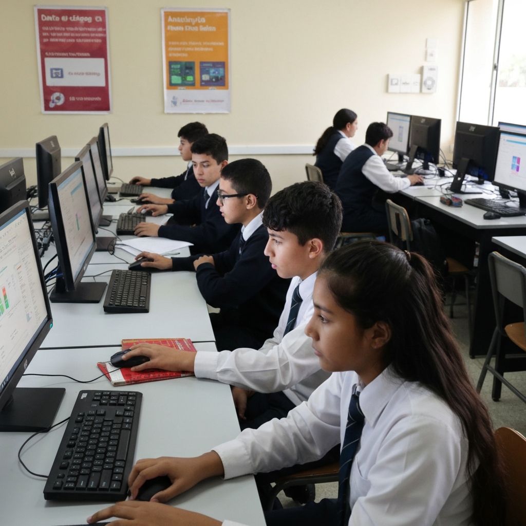 Estudiantes de colegio oficial